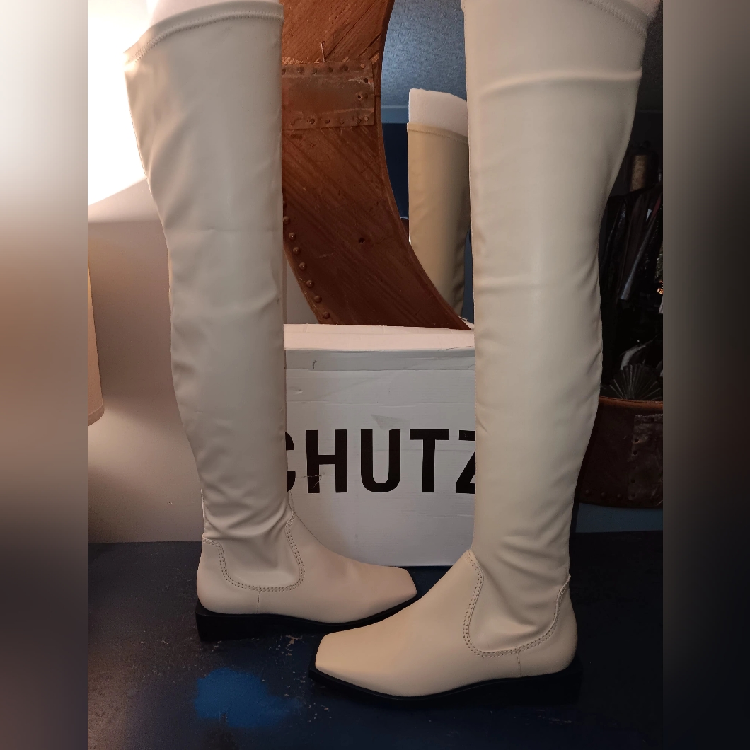 Schutz Leather Thigh-High Boots